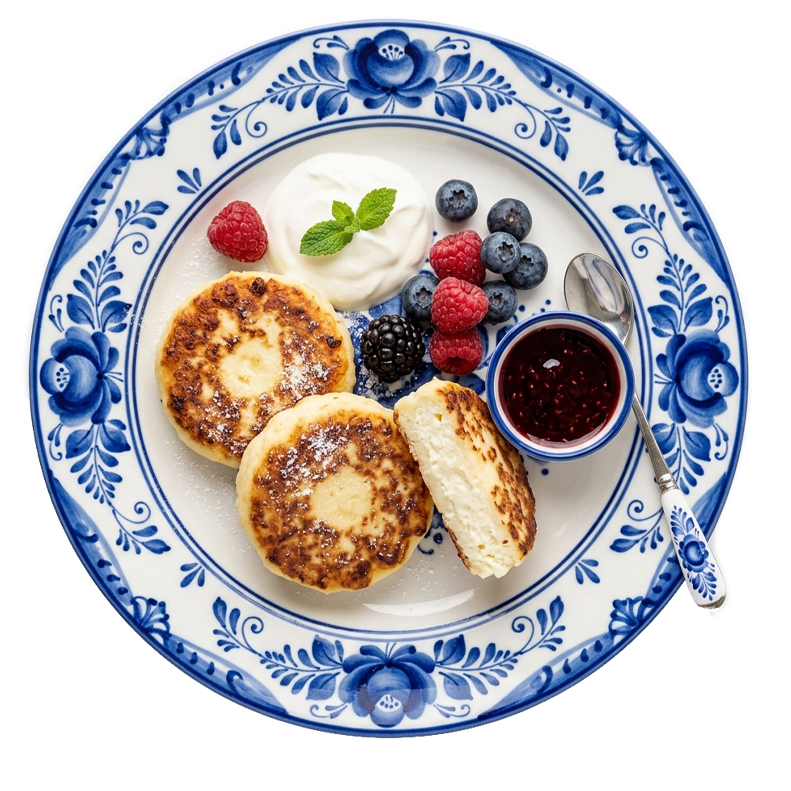 Syrniki (fried cheese cakes)