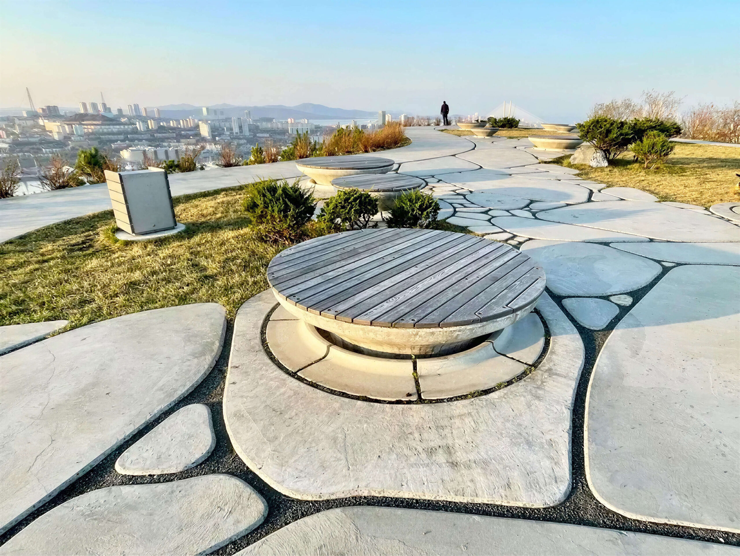 Stroll through the park’s landscaped pathways